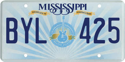 MS license plate BYL425