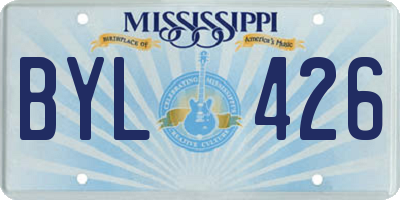 MS license plate BYL426