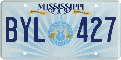 MS license plate BYL427