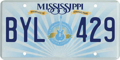 MS license plate BYL429