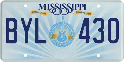 MS license plate BYL430