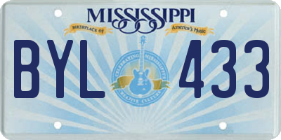 MS license plate BYL433