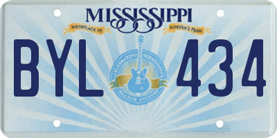 MS license plate BYL434