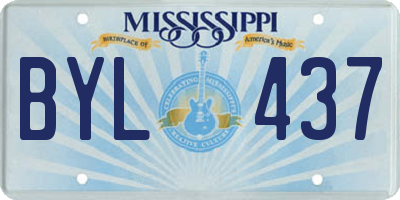 MS license plate BYL437