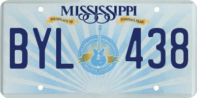 MS license plate BYL438