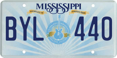 MS license plate BYL440