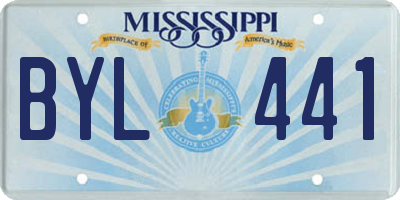 MS license plate BYL441