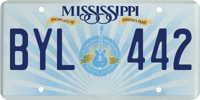 MS license plate BYL442