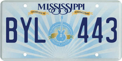 MS license plate BYL443