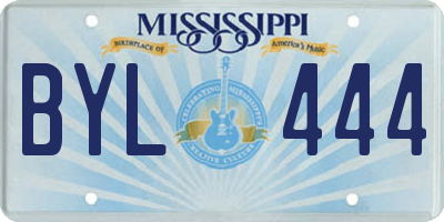 MS license plate BYL444