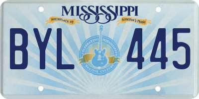 MS license plate BYL445