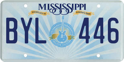 MS license plate BYL446