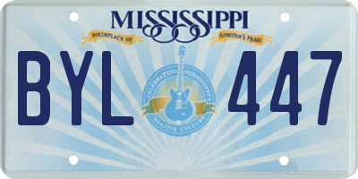 MS license plate BYL447