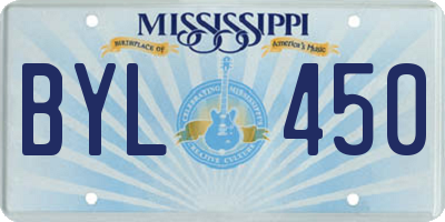 MS license plate BYL450