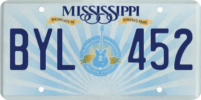 MS license plate BYL452