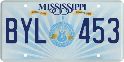 MS license plate BYL453