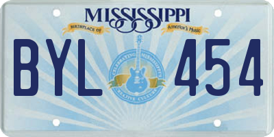 MS license plate BYL454