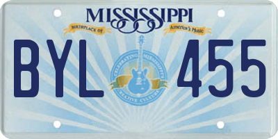 MS license plate BYL455