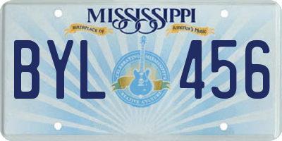 MS license plate BYL456