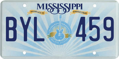 MS license plate BYL459