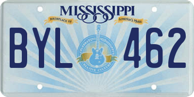 MS license plate BYL462