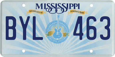 MS license plate BYL463