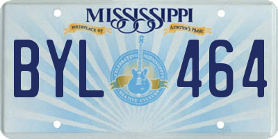 MS license plate BYL464