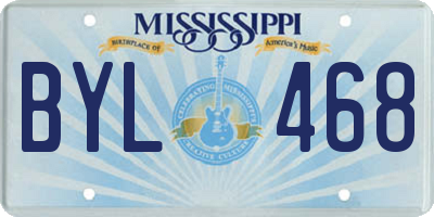 MS license plate BYL468