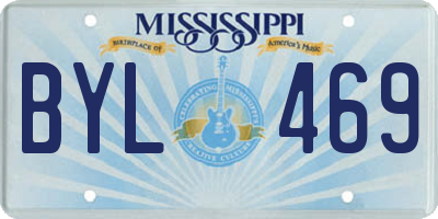 MS license plate BYL469