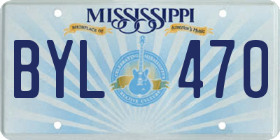 MS license plate BYL470