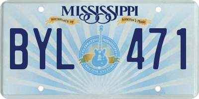 MS license plate BYL471