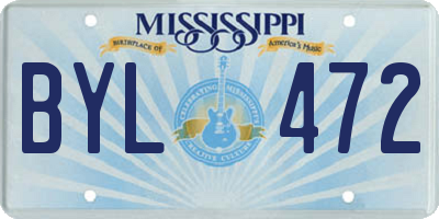 MS license plate BYL472