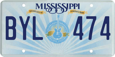 MS license plate BYL474
