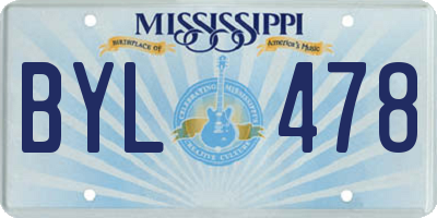 MS license plate BYL478