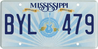 MS license plate BYL479