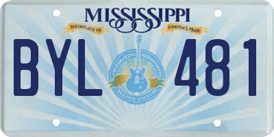 MS license plate BYL481