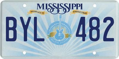 MS license plate BYL482