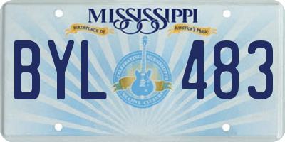 MS license plate BYL483