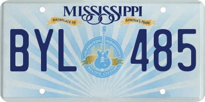 MS license plate BYL485