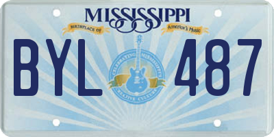 MS license plate BYL487