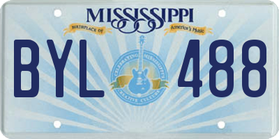 MS license plate BYL488