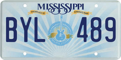 MS license plate BYL489