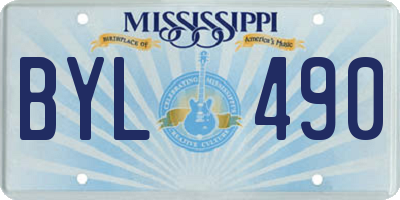 MS license plate BYL490