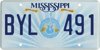 MS license plate BYL491
