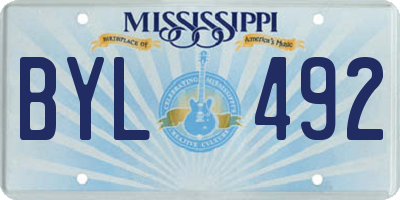 MS license plate BYL492
