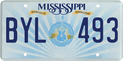 MS license plate BYL493