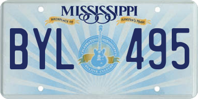 MS license plate BYL495