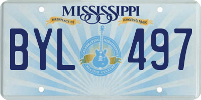 MS license plate BYL497
