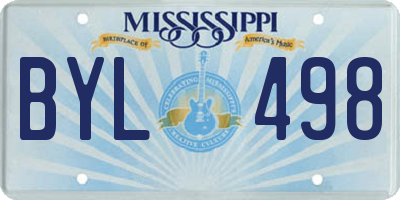 MS license plate BYL498