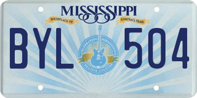 MS license plate BYL504